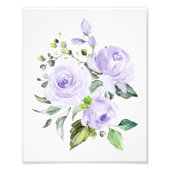 Purple Flowers, Waterverf Flowers, Genderneutrale Foto Afdruk (Voorkant)