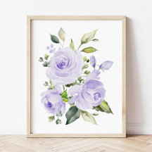 Purple Flowers, Waterverf Flowers, Genderneutrale
