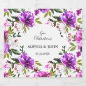 Purple Flowers Weddenschap Liquor Bottle Label Likeurfles Etiket (Enkel label)