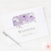 Purple Flowers Weddenschap Welkom Hartelijk dank Vierkante Sticker (Envelop)