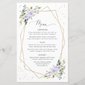 Purple Flowers, White Flowers, Bridal Shower Menu (Voorkant)