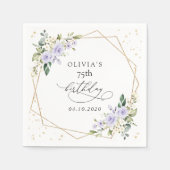 Purple Flowers, White Flowers, Greenery, Birthday Servet (Voorkant)