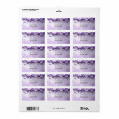 Purple Flowers with Dangling Pearls Address Label (Full Sheet)