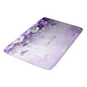 Purple Flowers with Dangling Pearls Bath Mat (Gekanteld)