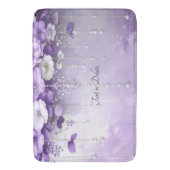 Purple Flowers with Dangling Pearls Bath Mat (Voorkant Verticaal)