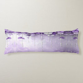 Purple Flowers with Dangling Pearls Body Pillow Lichaamskussen