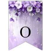 Purple Flowers with Dangling Pearls Bunting Flag Vlaggetjes (Tweede vlag)