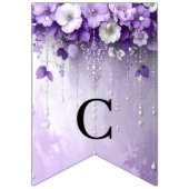 Purple Flowers with Dangling Pearls Bunting Flag Vlaggetjes (Eerste vlag)