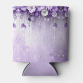 Purple Flowers with Dangling Pearls Can Cooler (Voorkant)