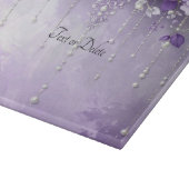Purple Flowers with Dangling Pearls Cutting Board Snijplank (Hoek)