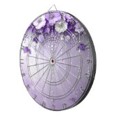 Purple Flowers with Dangling Pearls Dartboard Dartbord (Voorkant Rechts)