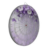 Purple Flowers with Dangling Pearls Dartboard Dartbord (Voorkant Links)
