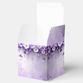 Purple Flowers with Dangling Pearls Favor Box Bedankdoosjes (Geopend)