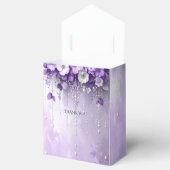 Purple Flowers with Dangling Pearls Favor Box Bedankdoosjes (Geopend)