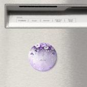 Purple Flowers with Dangling Pearls Magnet (Insitu (Vaatwasser))