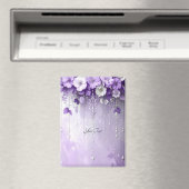 Purple Flowers with Dangling Pearls Magnet (Insitu (Vaatwasser))