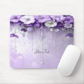 Purple Flowers with Dangling Pearls Mousepad Muismat (Met muis)