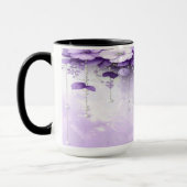 Purple Flowers with Dangling Pearls Mug Mok (Links)
