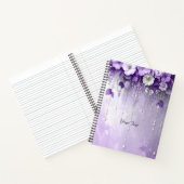 Purple Flowers with Dangling Pearls Notebook Notitieboek (Binnen)