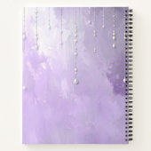 Purple Flowers with Dangling Pearls Notebook Notitieboek (Achterkant)