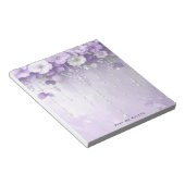 Purple Flowers with Dangling Pearls Notepad Notitieblok (Schuin)