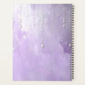 Purple Flowers with Dangling Pearls Planner (Achterkant)