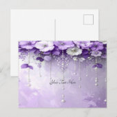 Purple Flowers with Dangling Pearls Postcard Briefkaart (Voorkant / Achterkant)