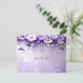 Purple Flowers with Dangling Pearls Postcard Briefkaart (Staand voorkant)