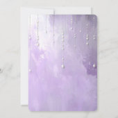 Purple Flowers with Dangling Pearls Save The Date (Achterkant)
