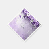 Purple Flowers with Dangling Pearls Servet (Hoek)