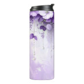 Purple Flowers with Dangling Pearls Thermosbeker (Gedraaid links)