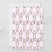 Purple Flowers Wreath Delicate Kids Birthday Party Kaart (Achterkant)