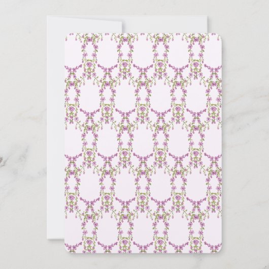 Purple Flowers Wreath Delicate Kids Birthday Party Kaart (Achterkant)