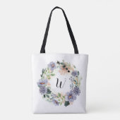 Purple Flowers WreatMonogram Canvas tas (Achterkant)