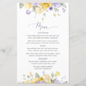 Purple Flowers, Yellow Flowers, Baptism Menu (Voorkant)