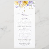 Purple Flowers, Yellow Flowers, Baptism Menu (Voorkant)