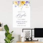 Purple Flowers, Yellow Flowers, Baptism Welcome Poster (Thuiskantoor)