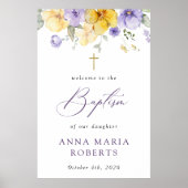 Purple Flowers, Yellow Flowers, Baptism Welcome Poster (Voorkant)