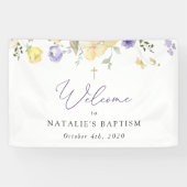 Purple Flowers, Yellow Flowers, Baptism Welcome Spandoek (Horizontaal)