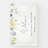 Purple Flowers, Yellow Flowers, Baptism Welcome Spandoek (Verticaal)
