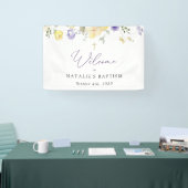 Purple Flowers, Yellow Flowers, Baptism Welcome Spandoek (Beurs)