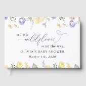 Purple Flowers, Yellow Flowers, Boho, Baby Shower Gastenboek (Voorkant)