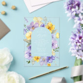 Purple Flowers, Yellow Flowers, Boho, Baptism Acryl Uitnodigingen (Insitu (Huwelijk))