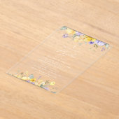 Purple Flowers, Yellow Flowers, Boho, Baptism Acryl Uitnodigingen (Laagn)