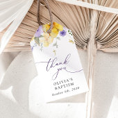 Purple Flowers, Yellow Flowers, Boho, Baptism Cadeaulabel