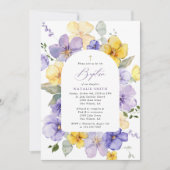 Purple Flowers, Yellow Flowers, Boho, Baptism Kaart (Voorkant)