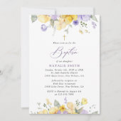 Purple Flowers, Yellow Flowers, Boho, Baptism Kaart (Voorkant)