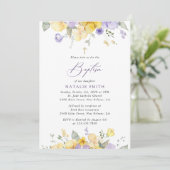 Purple Flowers, Yellow Flowers, Boho, Baptism Kaart (Staand voorkant)