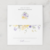 Purple Flowers, Yellow Flowers, Boho, Baptism Plaatskaartje (Buitenkant ongevouwen)