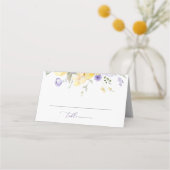 Purple Flowers, Yellow Flowers, Boho, Baptism Plaatskaartje (Voorkant)